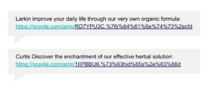 example of messages with malicious urls